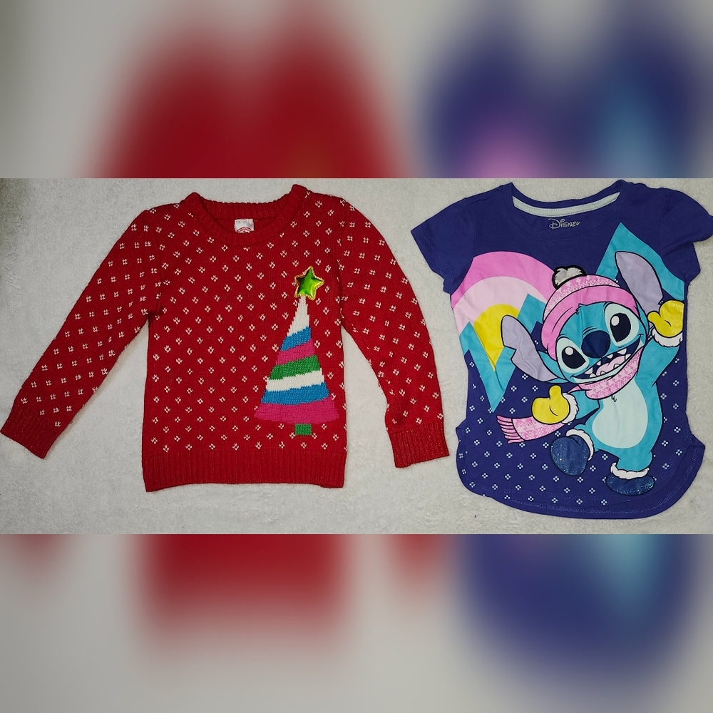 Lot of Two NWOT Girls Sz 4/5 Holiday/Christmas Tops in Perfect Condition